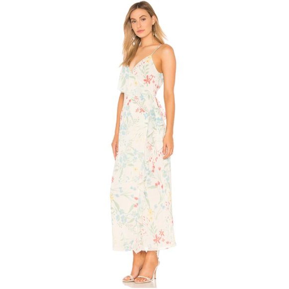 NEW TULAROSA Selena Floral Wrap Maxi Ruffle Dress in Del Mar Womens Size XS - Picture 3 of 17